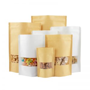 Self-sealing bag with window opening