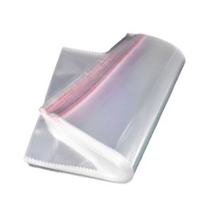 Clear plastic self-adhesive bag